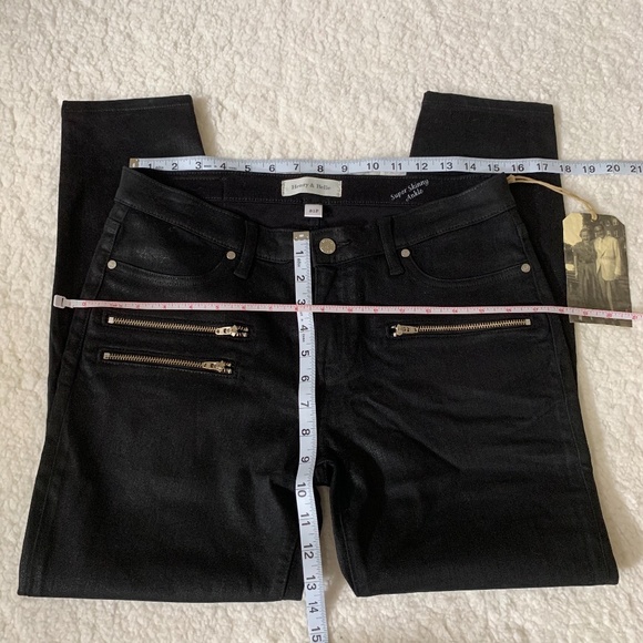 Henry & Belle Super Skinny Ankle Slick Biker Jeans - Picture 10 of 15